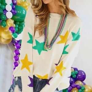 Mardi Gras Star Sweater